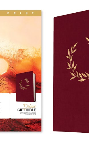 Cover image for The Message Deluxe Gift Bible, Large Print (Leather-Look, Cranberry Laurels), isbn: 9781641586481