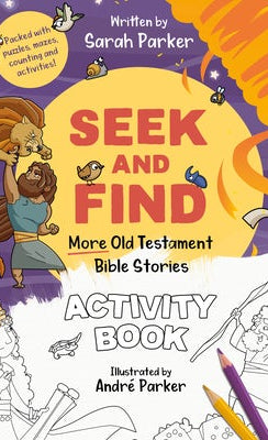 Cover image for Seek and Find: More Old Testament Bible Stories Activity Book, isbn: 9781802541144