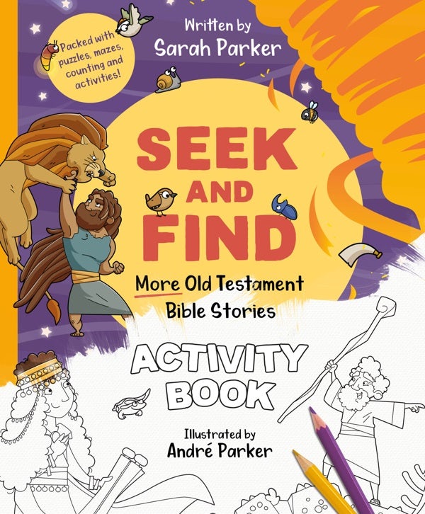 Cover image for Seek and Find: More Old Testament Bible Stories Activity Book, isbn: 9781802541144
