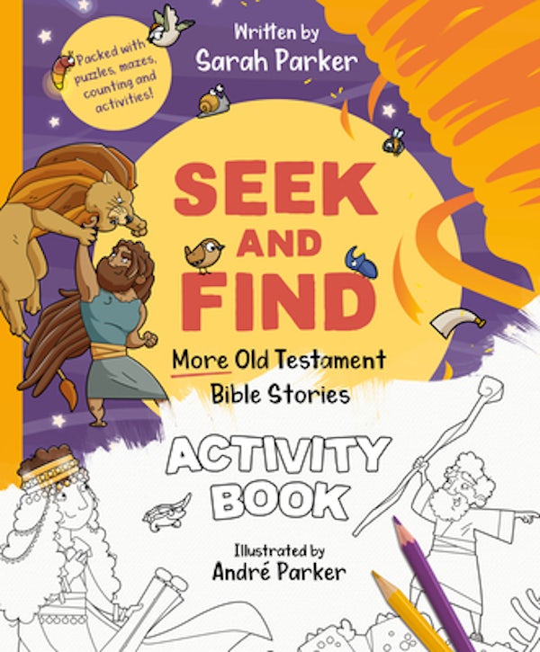 Cover image for Seek and Find: More Old Testament Bible Stories Activity Book, isbn: 9781802541144