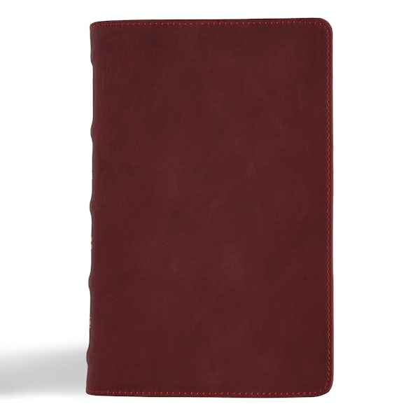 Cover image for CSB Personal Size Bible, Holman Handcrafted Collection, Marbled Burgundy Premium Calfskin, isbn: 9798384502029