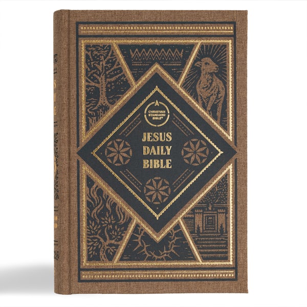 Cover image for CSB Jesus Daily Bible, Brown Cloth Over Board, isbn: 9798384509202
