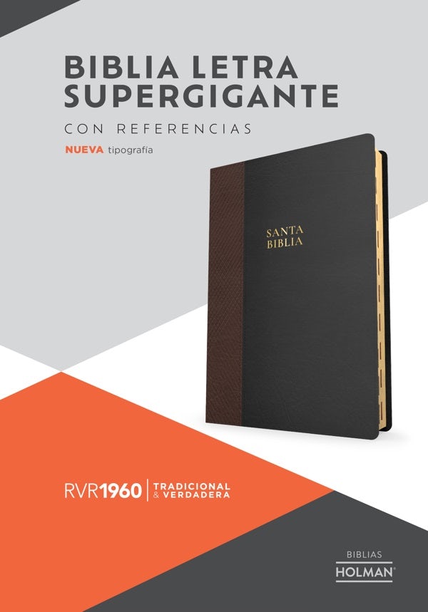 Cover image for Rvr 1960 Biblia Letra Supergigante, Negro Con Café Símil Piel, Con Índice, isbn: 9798384515463