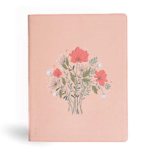 Cover image for CSB Illustrator's Notetaking Bible, Large Print Edition, Peach Bouquet Leathertouch, isbn: 9798384515913