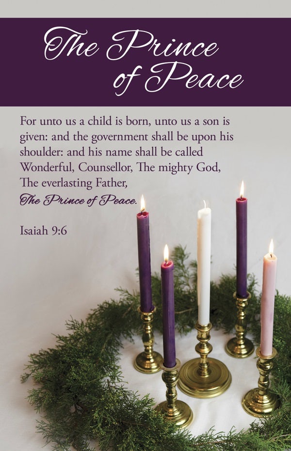 Cover image for Advent Bulletin: The Prince of Peace (Package of 100), isbn: 9798384516316