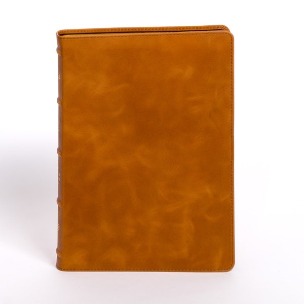 Cover image for NASB Large Print Thinline Bible, Holman Handcrafted Collection, Marbled Chestnut Premium Calfskin, isbn: 9798384518037