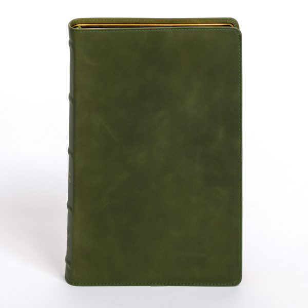 Cover image for CSB Giant Print Bible, Holman Handcrafted Collection, Marbled Olive Premium Calfskin, isbn: 9798384518228
