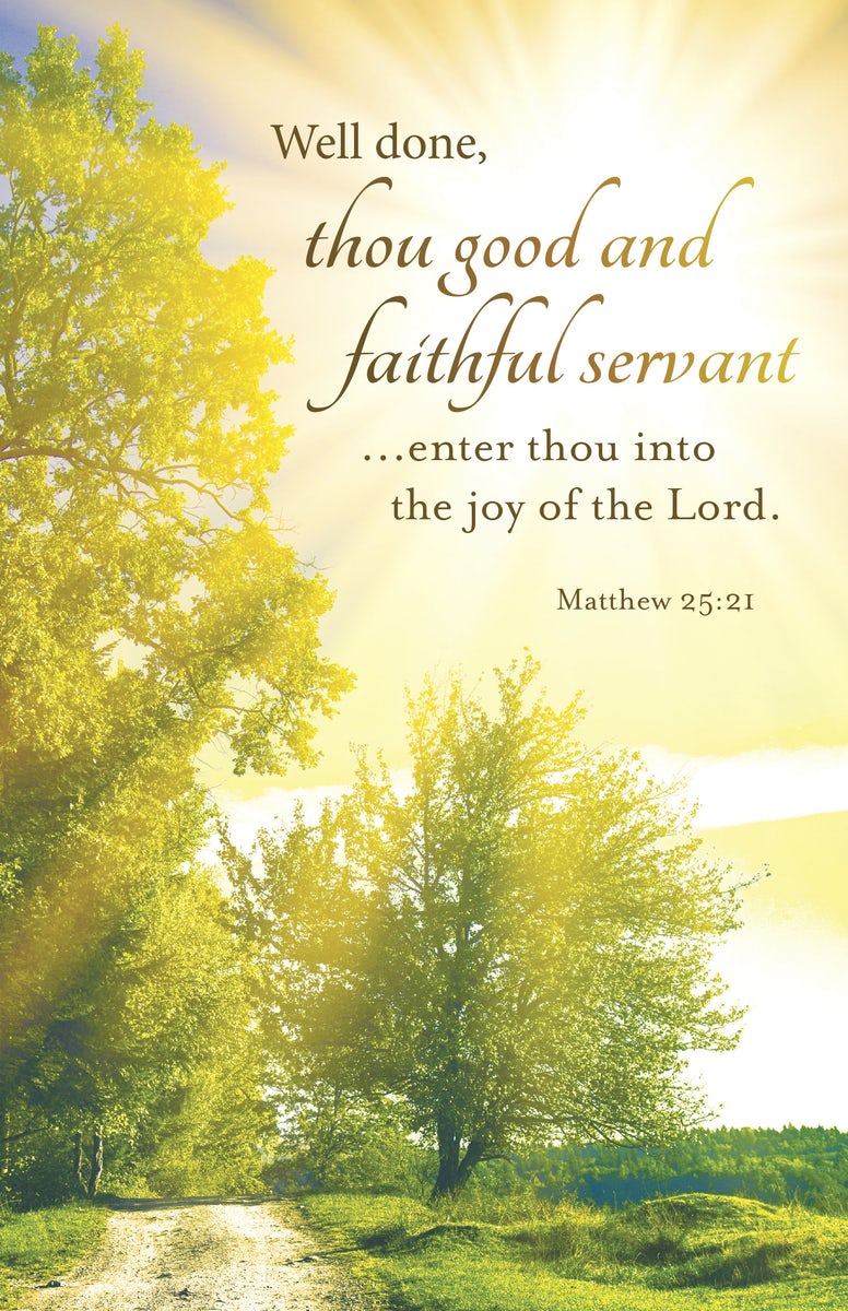 Cover image for Funeral Bulletin: Well Done (Package of 100), isbn: 9798384526933