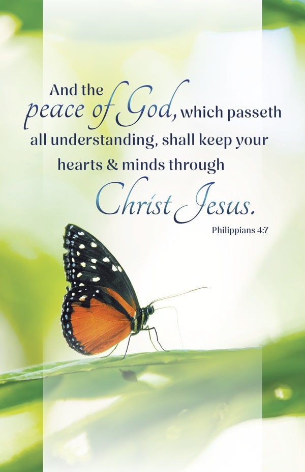 Cover image for Funeral Bulletin: And the Peace (Package of 100), isbn: 9798384526940