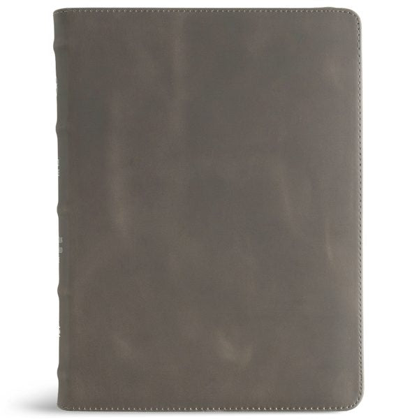Cover image for CSB Single-Column Wide-Margin Bible, Holman Handcrafted Collection, Marbled Slate Premium Calfskin, isbn: 9798384546061
