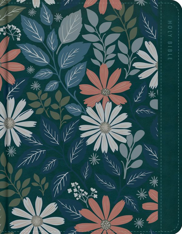 Cover image for NASB Notetaking Bible, Large Print Edition, Teal Floral Leathertouch, isbn: 9798384552901