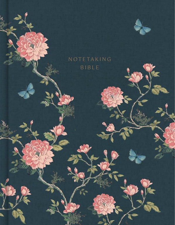Cover image for KJV Notetaking Bible, Expanded Reference Edition, Navy/Floral Cloth Over Board, isbn: 9798384557661