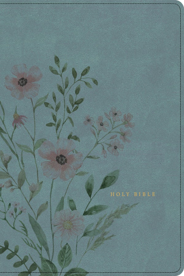 Cover image for KJV Large Print Thinline Bible, Teal/Floral Leathertouch, isbn: 9798384557685