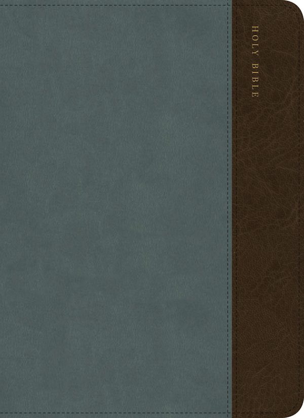 Cover image for CSB Large Print Compact Reference Bible, Digital Study Edition, Easy-To-Read Optimal Type, Slate/Brown Leathertouch, Zipper Edition, isbn: 9798384561774