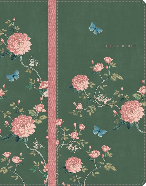 Cover image for CSB Notetaking Bible, Green Floral Leathertouch, Zipper Edition, isbn: 9798384561798