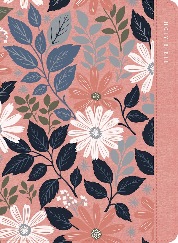 Cover image for KJV Large Print Compact Reference Bible, Pink Floral Leathertouch, Zipper Edition, isbn: 9798384561996