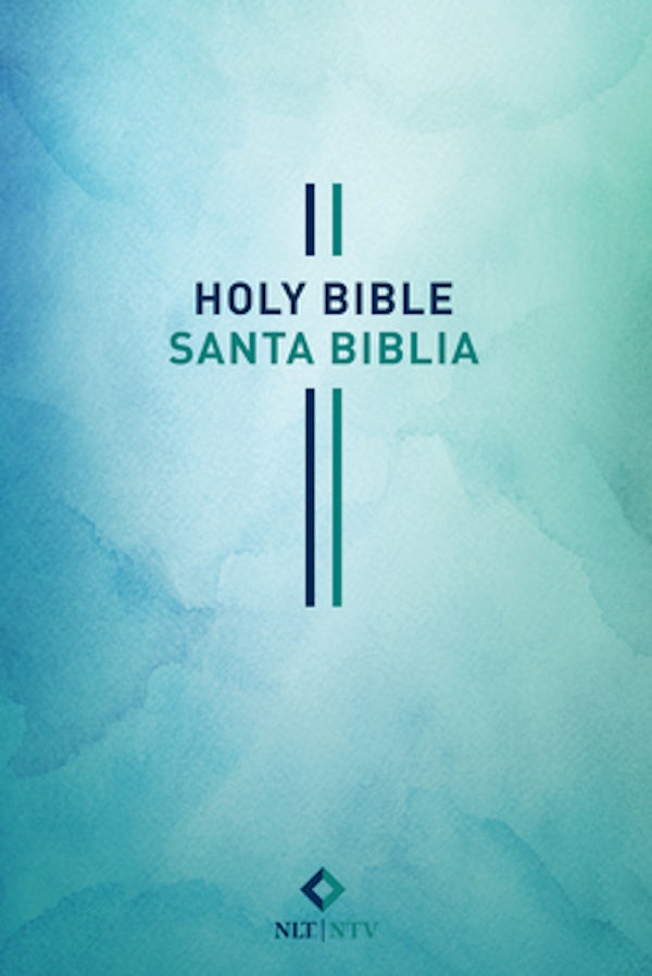 Cover image for Bilingual Bible / Biblia Biling�e Nlt/Ntv (Softcover, Blue Watercolor), isbn: 9798400500787