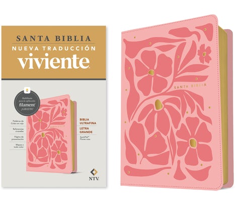 Cover image for Biblia Ultrafina Ntv, Letra Grande Con Filament (Sentipiel, Flores Rosa, Letra Roja), isbn: 9798400501166