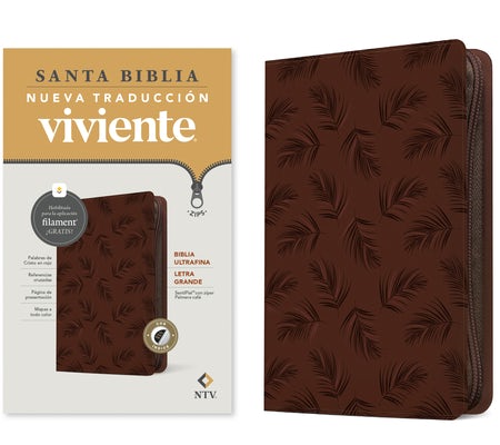 Cover image for Biblia Ultrafina Ntv, Letra Grande de Zíper Con Filament (Sentipiel, Palmera Café, Índice, Letra Roja), isbn: 9798400501210