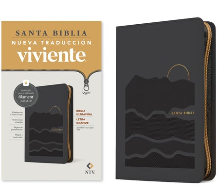Cover image for Biblia Ultrafina Ntv, Letra Grande de Zíper Con Filament (Sentipiel, Gris, Letra Roja), isbn: 9798400501227
