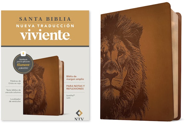 Cover image for Biblia de Margen Amplio Ntv Con Filament (Sentipiel, Le�n, Letra Roja), isbn: 9798400505614