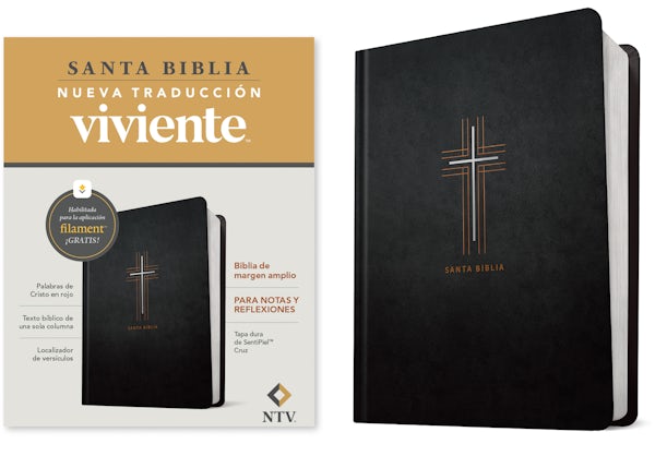 Cover image for Biblia de Margen Amplio Ntv Con Filament (Tapa Dura de Sentipiel, Cruz, Letra Roja), isbn: 9798400505638