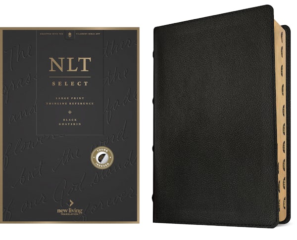 Cover image for NLT Select Large Print Thinline Reference Bible, Filament Enabled (Goatskin Leather, Black, Indexed, Red Letter), isbn: 9798400506550