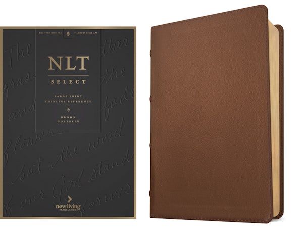 Cover image for NLT Select Large Print Thinline Reference Bible, Filament Enabled (Goatskin Leather, Brown, Red Letter), isbn: 9798400506567