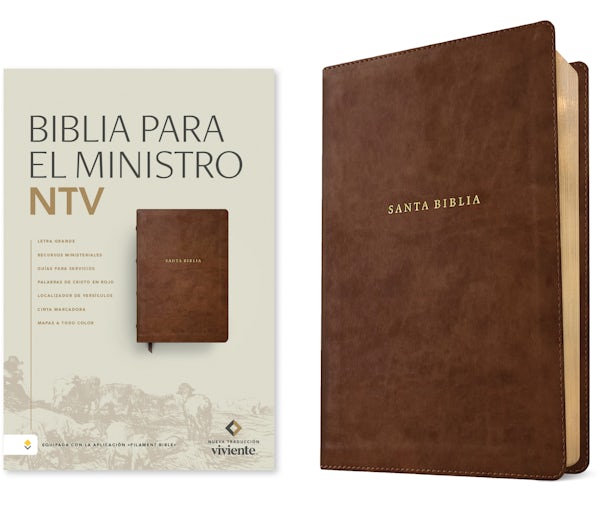 Cover image for Biblia Para El Ministro Ntv, Letra Grande Con Filament (Sentipiel, Caf�, Letra Roja), isbn: 9798400506901