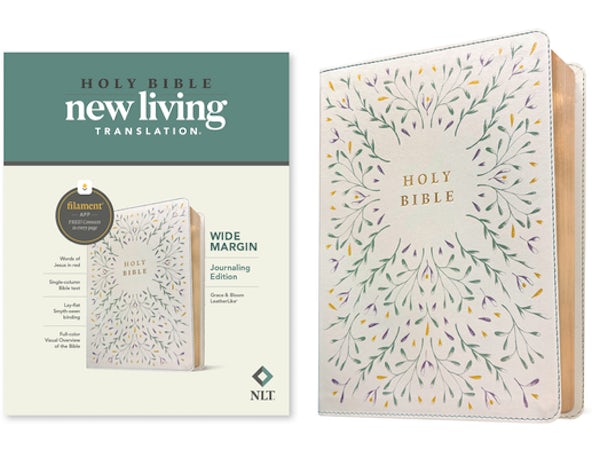 Cover image for NLT Wide Margin Bible, Filament Enabled (Leatherlike, Grace & Bloom, Red Letter), isbn: 9798400506932