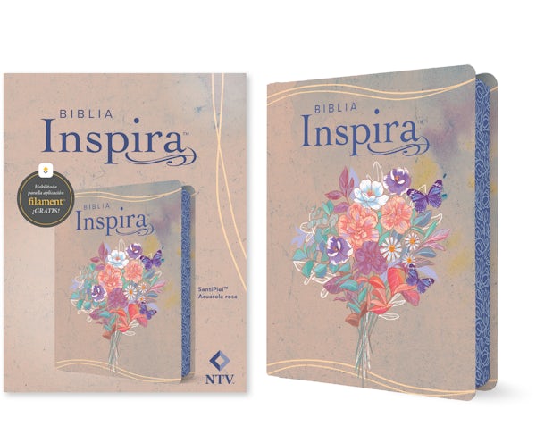 Cover image for Biblia Inspira Ntv Con Filament (Sentipiel, Acuarela Rosa), isbn: 9798400509551