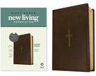 Cover image for NLT Giant Print Bible, Filament Enabled (Leatherlike, Rustic Brown Gold Cross, Red Letter), isbn: 9798400509803