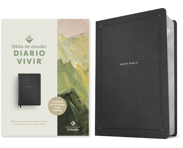 Cover image for Biblia de Estudio del Diario Vivir Ntv (Sentipiel, Negro, Letra Roja), isbn: 9798400510151