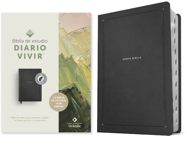 Cover image for Biblia de Estudio del Diario Vivir Ntv (Sentipiel, Negro, �ndice, Letra Roja), isbn: 9798400510168
