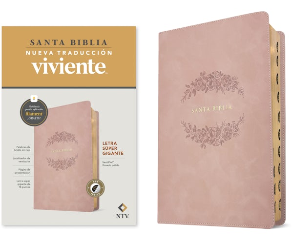 Cover image for Biblia Letra S�per Gigante Ntv, Con Filament (Sentipiel, Rosado P�lido, �ndice, Letra Roja), isbn: 9798400511189