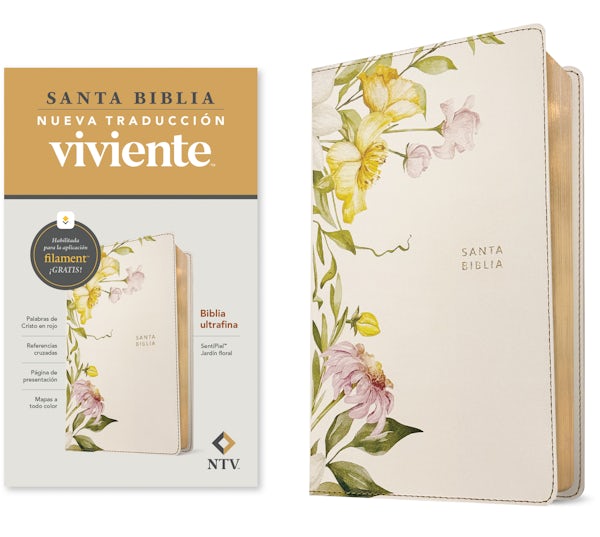 Cover image for Biblia Ultrafina Ntv, Con Filament (Sentipiel, Jard�n Floral, Letra Roja), isbn: 9798400513787