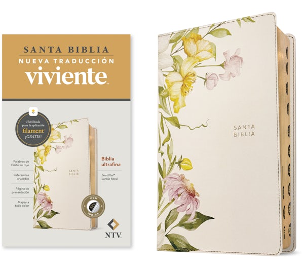 Cover image for Biblia Ultrafina Ntv, Con Filament (Sentipiel, Jard�n Floral, �ndice, Letra Roja), isbn: 9798400513794
