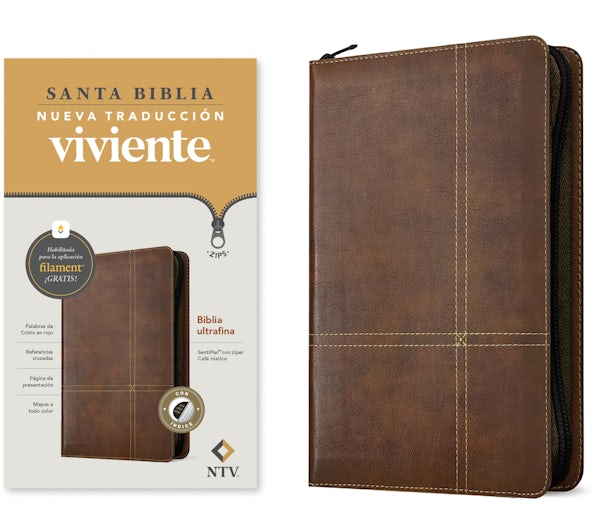 Cover image for Biblia Ultrafina Ntv de Z�per, Con Filament (Sentipiel, Caf� R�stico, �ndice, Letra Roja), isbn: 9798400513817