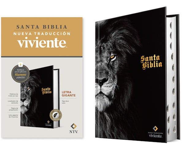 Cover image for Biblia Letra Gigante Ntv Con Filament, Le�n (Tapa Dura, �ndice, Letra Roja), isbn: 9798400516009