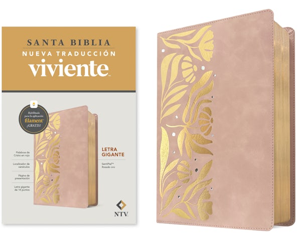Cover image for Biblia Letra Gigante Ntv Con Filament (Sentipiel, Rosado Oro, Letra Roja), isbn: 9798400516030