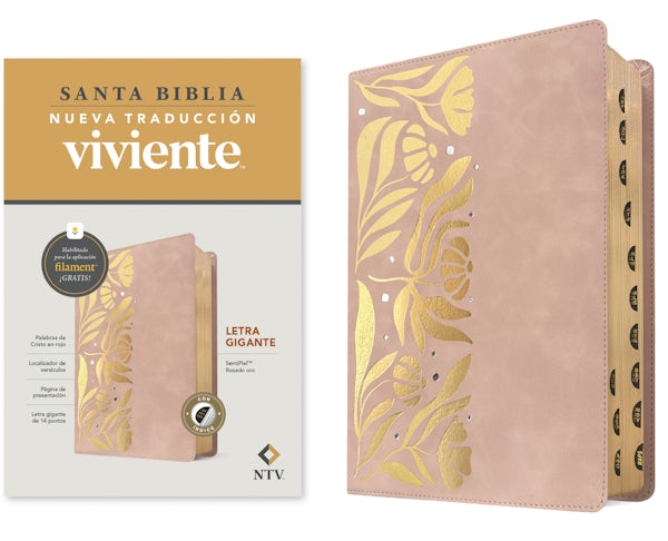 Cover image for Biblia Letra Gigante Ntv Con Filament (Sentipiel, Rosado Oro, �ndice, Letra Roja), isbn: 9798400516047