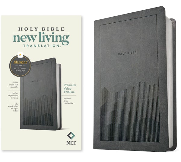 Cover image for NLT Premium Value Thinline Bible, Filament Enabled (Leatherlike, Elevation Gray), isbn: 9798400518614