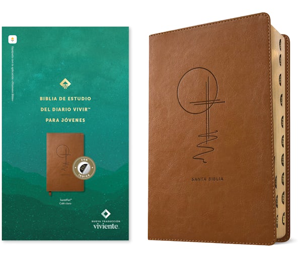 Cover image for Biblia de Estudio del Diario Vivir Para J�venes Ntv Con Filament (Sentipiel, Caf� Claro, �ndice, Letra Roja), isbn: 9798400522185