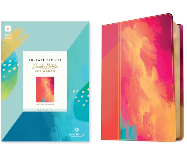 Cover image for NLT Courage for Life Study Bible for Women, Filament Enabled (Leatherlike, Fierce Pink, Red Letter), isbn: 9798400522680