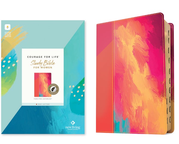 Cover image for NLT Courage for Life Study Bible for Women, Filament Enabled (Leatherlike, Fierce Pink, Indexed, Red Letter), isbn: 9798400522697