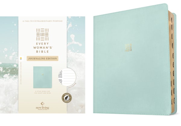 Cover image for NLT Every Woman's Bible, Journaling Edition, Filament Enabled (Leatherlike, Seafoam Blue, Indexed, Red Letter), isbn: 9798400525612