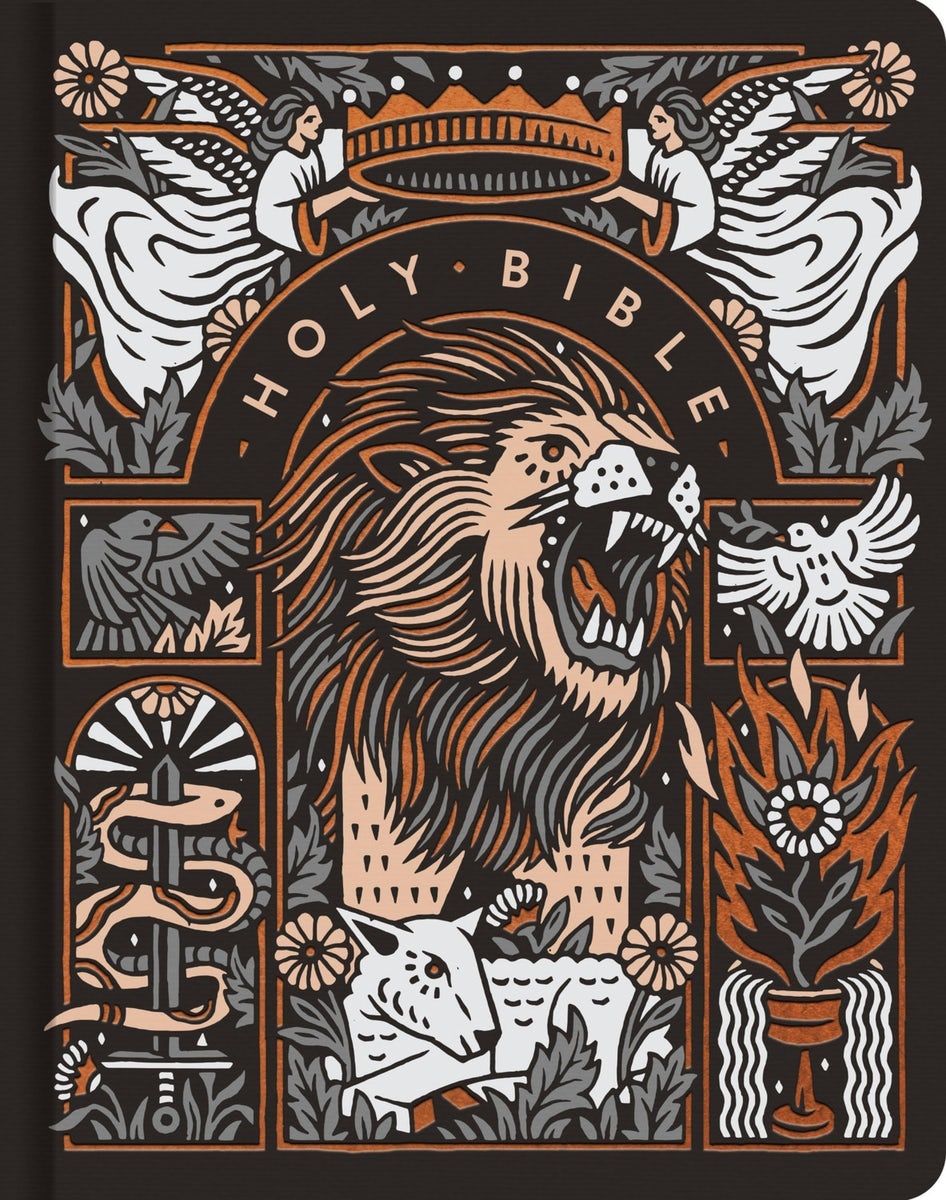 Cover image for ESV Single Column Journaling Bible, Artist Series, Red Letter (Hardcover, Joshua Noom, the Lion and the Lamb), isbn: 9798874901387