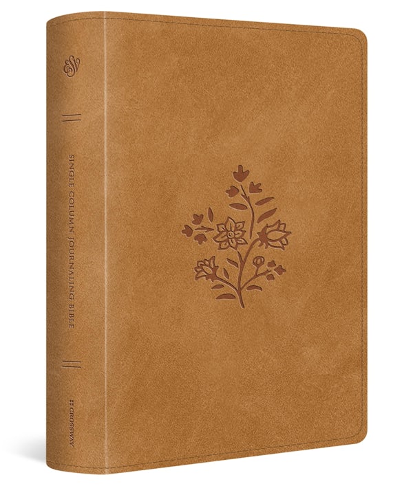 Cover image for ESV Single Column Journaling Bible, Large Print (Trutone, Nubuck Caramel, Wildflower Design), isbn: 9798874902575