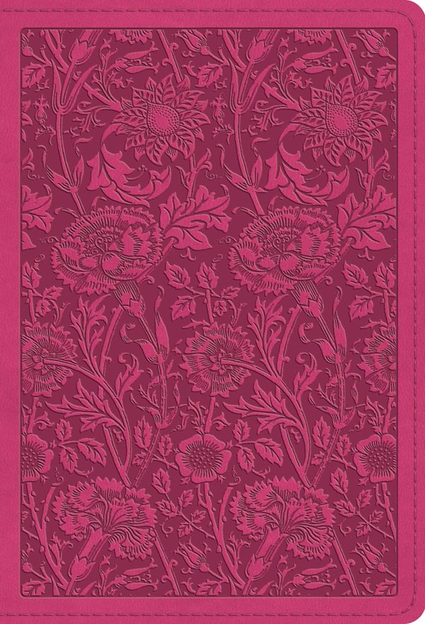 Cover image for ESV Large Print Compact Bible, Red Letter (Trutone, Berry, Floral Design), isbn: 9798874902933