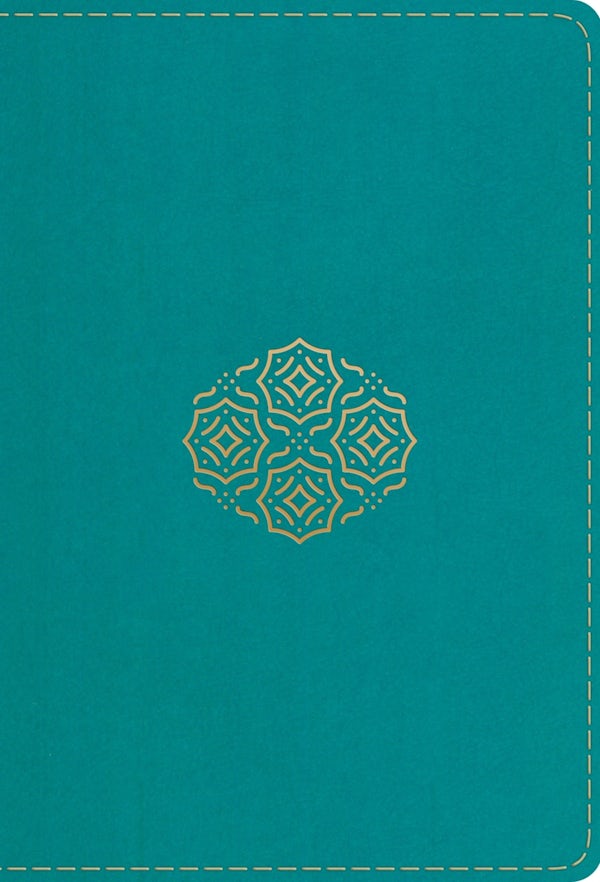 Cover image for ESV Large Print Compact Bible, Red Letter (Trutone, Teal, Bouquet Design), isbn: 9798874902940